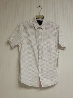 Rugby University Men's Short Sleeve Print Button-Up Shirt Medium New Summer